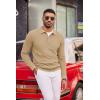 imageCOOFANDY Mens Knit Polo Long Sleeve Sweaters Collared Polo Sweater Casual Dress Pullover Fashion Golf SweatersKhaki