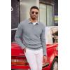 imageCOOFANDY Mens Knit Polo Long Sleeve Sweaters Collared Polo Sweater Casual Dress Pullover Fashion Golf SweatersLight Grey