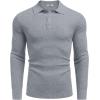 imageCOOFANDY Mens Knit Polo Long Sleeve Sweaters Collared Polo Sweater Casual Dress Pullover Fashion Golf SweatersLight Grey