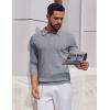imageCOOFANDY Mens Knit Polo Long Sleeve Sweaters Collared Polo Sweater Casual Dress Pullover Fashion Golf SweatersLight Grey