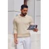 imageCOOFANDY Mens Knit Polo Long Sleeve Sweaters Collared Polo Sweater Casual Dress Pullover Fashion Golf SweatersLight Khaki