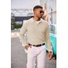 imageCOOFANDY Mens Knit Polo Long Sleeve Sweaters Collared Polo Sweater Casual Dress Pullover Fashion Golf SweatersLight Khaki