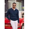 imageCOOFANDY Mens Knit Polo Long Sleeve Sweaters Collared Polo Sweater Casual Dress Pullover Fashion Golf SweatersNavy Blue
