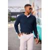 imageCOOFANDY Mens Knit Polo Long Sleeve Sweaters Collared Polo Sweater Casual Dress Pullover Fashion Golf SweatersNavy Blue