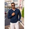 imageCOOFANDY Mens Knit Polo Long Sleeve Sweaters Collared Polo Sweater Casual Dress Pullover Fashion Golf SweatersNavy Blue