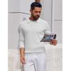 imageCOOFANDY Mens Knit Polo Long Sleeve Sweaters Collared Polo Sweater Casual Dress Pullover Fashion Golf SweatersWhite