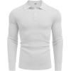 imageCOOFANDY Mens Knit Polo Long Sleeve Sweaters Collared Polo Sweater Casual Dress Pullover Fashion Golf SweatersWhite
