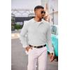 imageCOOFANDY Mens Knit Polo Long Sleeve Sweaters Collared Polo Sweater Casual Dress Pullover Fashion Golf SweatersWhite