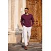 imageCOOFANDY Mens Knit Polo Long Sleeve Sweaters Collared Polo Sweater Casual Dress Pullover Fashion Golf SweatersWine Red