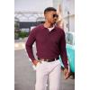 imageCOOFANDY Mens Knit Polo Long Sleeve Sweaters Collared Polo Sweater Casual Dress Pullover Fashion Golf SweatersWine Red