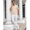 imageCOOFANDY Mens Knit Polo Shirts V Neck Short Sleeve Stretch Polo T Shirt Casual Golf ShirtsChampagne