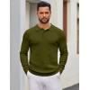 imageCOOFANDY Mens Knit Polo Sweater Long Sleeve Polo Sweaters Casual Knitted Button Collar Pullover SweaterArmy Green