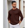 imageCOOFANDY Mens Knit Polo Sweater Long Sleeve Polo Sweaters Casual Knitted Button Collar Pullover SweaterBrown