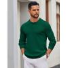 imageCOOFANDY Mens Knit Polo Sweater Long Sleeve Polo Sweaters Casual Knitted Button Collar Pullover SweaterDark Green