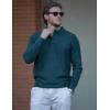 imageCOOFANDY Mens Knit Polo Sweater Long Sleeve Polo Sweaters Casual Knitted Button Collar Pullover SweaterDark Green