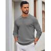 imageCOOFANDY Mens Knit Polo Sweater Long Sleeve Polo Sweaters Casual Knitted Button Collar Pullover SweaterDark Grey