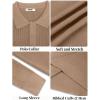 imageCOOFANDY Mens Knit Polo Sweater Long Sleeve Polo Sweaters Casual Knitted Button Collar Pullover SweaterDark Khaki
