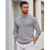 imageCOOFANDY Mens Knit Polo Sweater Long Sleeve Polo Sweaters Casual Knitted Button Collar Pullover SweaterLight Grey