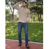 imageCOOFANDY Mens Knit Polo Sweater Long Sleeve Polo Sweaters Casual Knitted Button Collar Pullover SweaterLight Khaki