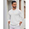 imageCOOFANDY Mens Knit Polo Sweater Long Sleeve Polo Sweaters Casual Knitted Button Collar Pullover SweaterWhite