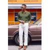 imageCOOFANDY Mens Knit Polo Sweater VNeck Long Sleeve Textured Lightweight Casual Dress Pullover Fall SweatersArmy Green