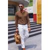 imageCOOFANDY Mens Knit Polo Sweater VNeck Long Sleeve Textured Lightweight Casual Dress Pullover Fall SweatersCoffee