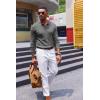 imageCOOFANDY Mens Knit Polo Sweater VNeck Long Sleeve Textured Lightweight Casual Dress Pullover Fall SweatersDark Grey