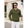 imageCOOFANDY Mens Knit Polos Long Sleeve Casual Sweater Polos V Neck Collared Sweater Golf Polo Sweaters and PulloversArmy Green