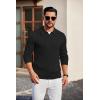 imageCOOFANDY Mens Knit Polos Long Sleeve Casual Sweater Polos V Neck Collared Sweater Golf Polo Sweaters and PulloversBlack