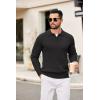 imageCOOFANDY Mens Knit Polos Long Sleeve Casual Sweater Polos V Neck Collared Sweater Golf Polo Sweaters and PulloversBlack