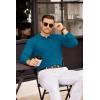 imageCOOFANDY Mens Knit Polos Long Sleeve Casual Sweater Polos V Neck Collared Sweater Golf Polo Sweaters and PulloversBlue