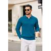 imageCOOFANDY Mens Knit Polos Long Sleeve Casual Sweater Polos V Neck Collared Sweater Golf Polo Sweaters and PulloversBlue