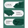 imageCOOFANDY Mens Knit Polos Long Sleeve Casual Sweater Polos V Neck Collared Sweater Golf Polo Sweaters and PulloversDark Green