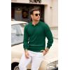 imageCOOFANDY Mens Knit Polos Long Sleeve Casual Sweater Polos V Neck Collared Sweater Golf Polo Sweaters and PulloversDark Green