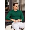 imageCOOFANDY Mens Knit Polos Long Sleeve Casual Sweater Polos V Neck Collared Sweater Golf Polo Sweaters and PulloversDark Green