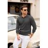 imageCOOFANDY Mens Knit Polos Long Sleeve Casual Sweater Polos V Neck Collared Sweater Golf Polo Sweaters and PulloversDark Grey
