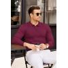 imageCOOFANDY Mens Knit Polos Long Sleeve Casual Sweater Polos V Neck Collared Sweater Golf Polo Sweaters and PulloversDark Red