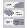 imageCOOFANDY Mens Knit Polos Long Sleeve Casual Sweater Polos V Neck Collared Sweater Golf Polo Sweaters and PulloversLight Grey