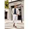 imageCOOFANDY Mens Knit Polos Long Sleeve Casual Sweater Polos V Neck Collared Sweater Golf Polo Sweaters and PulloversNavy Blue