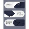 imageCOOFANDY Mens Knit Polos Long Sleeve Casual Sweater Polos V Neck Collared Sweater Golf Polo Sweaters and PulloversNavy Blue