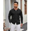 imageCOOFANDY Mens Knit Pullover Sweater Long Sleeve Casual Sweater Open Front Ribbed SweaterBlack