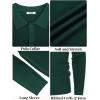 imageCOOFANDY Mens Knit Pullover Sweater Long Sleeve Casual Sweater Open Front Ribbed SweaterDark Green