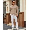imageCOOFANDY Mens Knit Pullover Sweater Long Sleeve Casual Sweater Open Front Ribbed SweaterDark Khaki