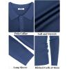imageCOOFANDY Mens Knit Pullover Sweater Long Sleeve Casual Sweater Open Front Ribbed SweaterDenim Blue