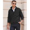 imageCOOFANDY Mens Lightweight Bomber Jackets Stand Collar Windbreaker Softshell Jacket Zip Up Coat for Fall OutdoorBlack