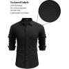 imageCOOFANDY Mens Lightweight Shirt Shacket Long Sleeve Textured Button Down Shirts Casual JacketBlack
