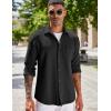 imageCOOFANDY Mens Lightweight Shirt Shacket Long Sleeve Textured Button Down Shirts Casual JacketBlack