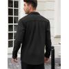 imageCOOFANDY Mens Lightweight Shirt Shacket Long Sleeve Textured Button Down Shirts Casual JacketBlack