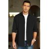 imageCOOFANDY Mens Lightweight Shirt Shacket Long Sleeve Textured Button Down Shirts Casual JacketBlack