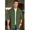 imageCOOFANDY Mens Lightweight Shirt Shacket Long Sleeve Textured Button Down Shirts Casual JacketDark Green